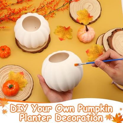 Meanplan 12 Pcs 5.5" DIY Ceramic Pumpkin Vase for Centerpiece Fake White