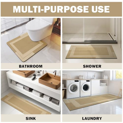 YDKGL Toilet Rugs U Shaped Non Slip Bath Mat Toilet Mats for Bathroom - color: A- Brown, size: 20" x 24" (U-shape)