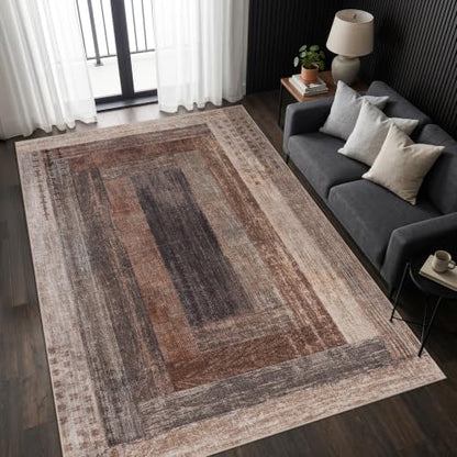 Neutral Geometric Beige 9x12 ft Large Rug for Living Room Bedroom - color: Beige, size: 9' x 12' (Rectangular)