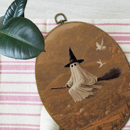 Mcehtle Halloween Witchy Ghost Fall Wall Art Decor Framed 8.6x11.4 - color: Colour 25