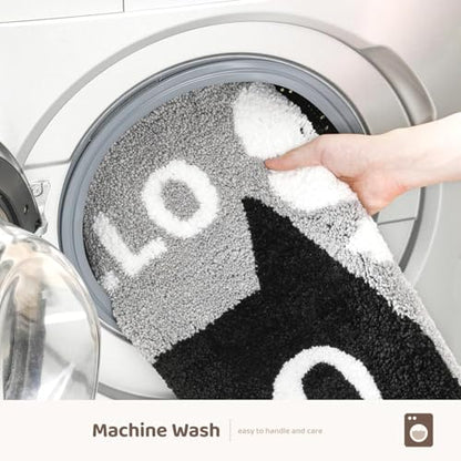 Molesun Cat Bath Mat 20x31, Soft Absorbent Microfiber Bath Rugs - color: Black, size: 20" x 31"