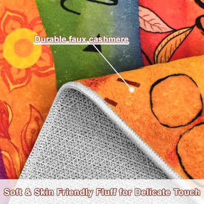 Likiyol Sun Area Rug 3x5 Rugs for Bedroom, Non Slip Washable Rugs for Living Room Soft Faux Cashmere Inspirational Bedroom Rug, Large Throw Rugs with Rubber Backing for Kids Room, Dining Room, Dorm - size: 3' x 5' (Rectangular)