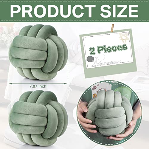 Namalu 7.87 Inches 2 Pcs Knot Pillow Decorative Throw Pillow, Dark Green - color: Dark Green, size: 7.87 Inches
