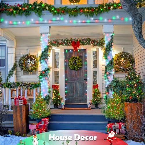 JMEXSUSS 2 Pack 100 LED Red White and Green Christmas Lights - color: Red White Green, size: 200 LED