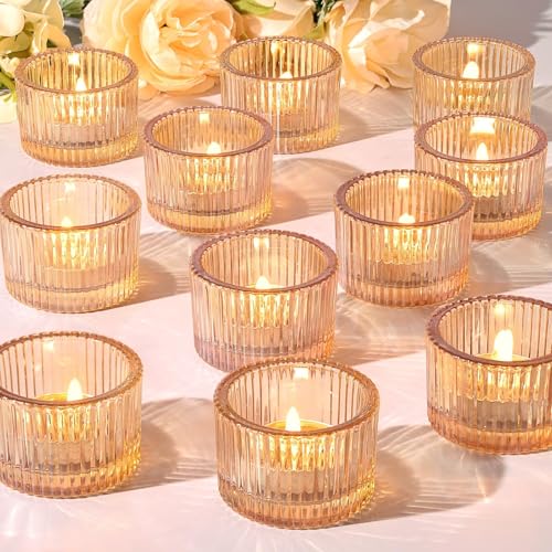 HAVITI 24 Pack Tealight Gold Candle Holders, Votive Tea Light Candle Holder - color: Gold, size: 1.3" x 2"