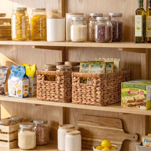 StorageWorks Decorative Baskets, Hyacinth Storage Baskets for Organizing - color: Caramel(Water Hyacinth), size: 2x 13"L x 8¼"W x 7"H