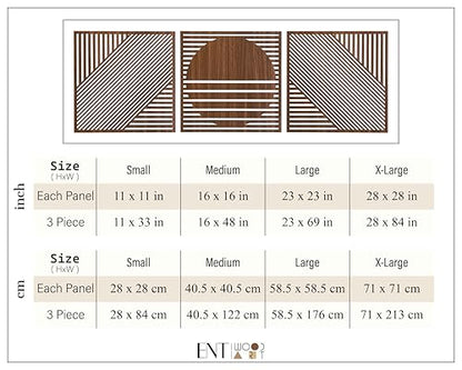 Boho Wall Art Mid Century Modern Style, Large Wood Wall Art for Modern Interiors, Handcrafted Wooden Wall Decoration, Boho Wood Wall Decor