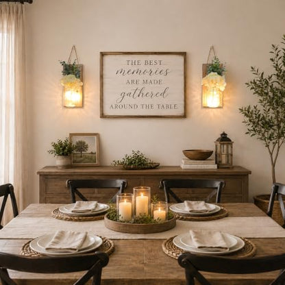 Rustic Wall Sconces Set of 2, Brown - color: 11.8"H Brown + Rose
