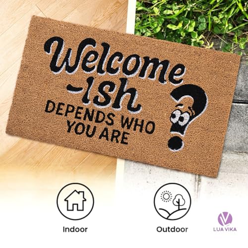 Funny Coir Door Mats Outside and Inside, Welcome, 17 x 30 in - color: Welcome