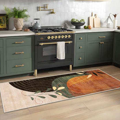 MUJOO Washable Runner Rug 2x6 Area Rug Non Slip Mid Century Modern - color: Terracotta（modern）, size: 2' x 6' (Rectangular)