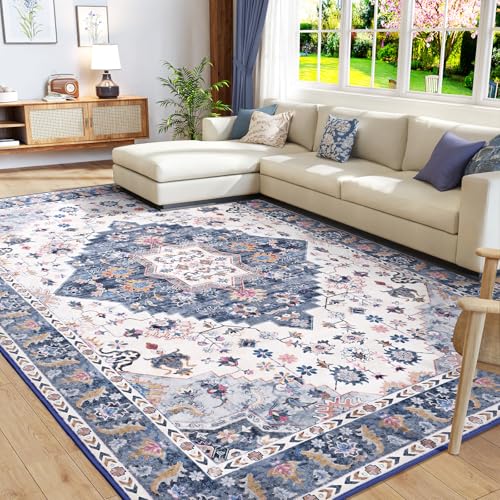Amearea Vintage Design Area Rugs for Living Room, 4x6 Blue Bedroom Rug - color: Blue, size: 4' X 6' (Rectangular)