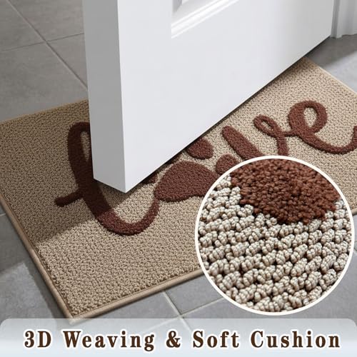 Bulijojo Dirt Trapper Door Mat, 24"x36" Non Slip Entrance Mat Beige - color: Beige, size: 2' x 3' (Rectangular)
