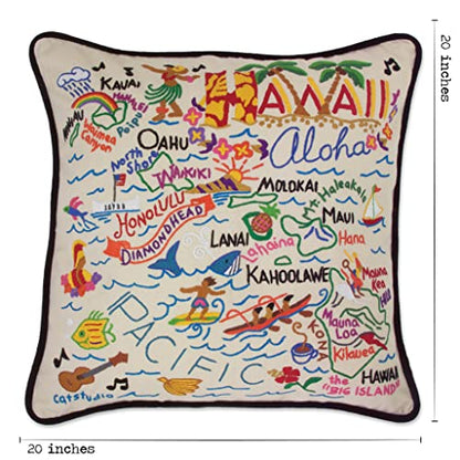 Hawaii Hand-Embroidered Pillow - color: Hawaii