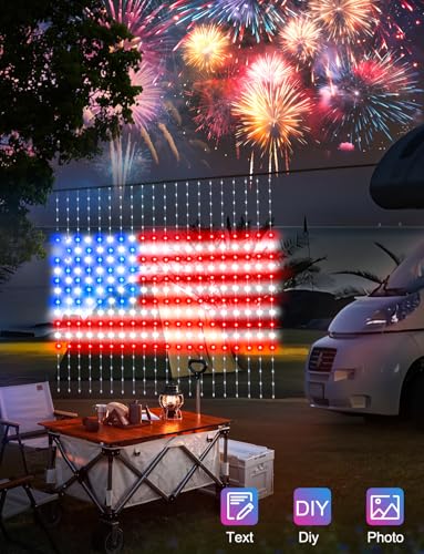 LumBelle 6.6 x 6.6Ft 400 LED Smart Curtain Lights with APP Remote Control - size: 6.6Ft x 6.6Ft