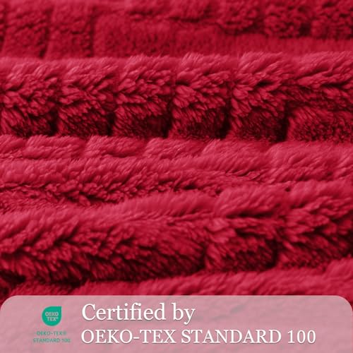 Whale Flotilla Lightweight Fleece Twin Size Blanket for Bed, Red - color: Red, size: Twin(60x80 Inch)