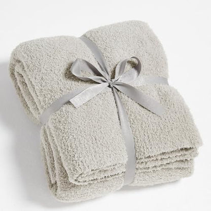 CYMULA Super Soft Knit Throw Blanket Twin Size Light Grey-Lightweight Plush Fuzzy Fluffy Warm Cozy Blankets and Throws for Sofa Bed All Season Use, 60x80 inches - color: Light Grey, size: Twin(60"x80")