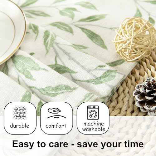 VOGOL Leaf Pattern Valance, Faux Linen Window Topper, 60x18, Green - color: Green, size: 60"W x 18"L (Pack of 1)