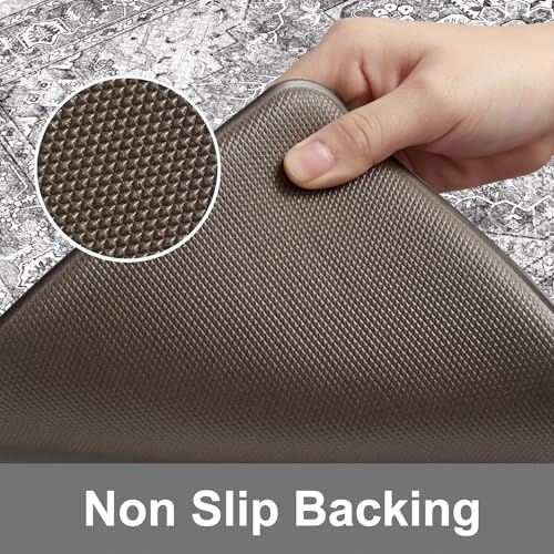 KIMODE Anti Fatigue Kitchen Mats, 2 PCS Cushioned Kitchen Rugs and Mats - color: Grey/Multi, size: 47"L x 17.3"W x 0.47"Th + 29"L x 17.3"W x 0.47"Th