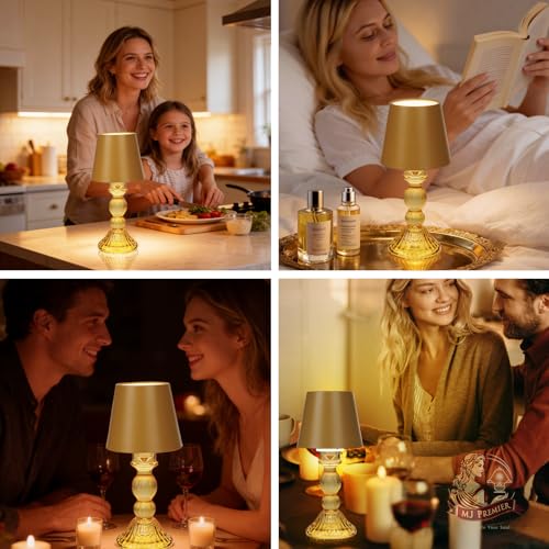MJ PREMIER Small Rechargeable Lamp, Wireless Lamp, Battery Operated Lamps - color: Yellow