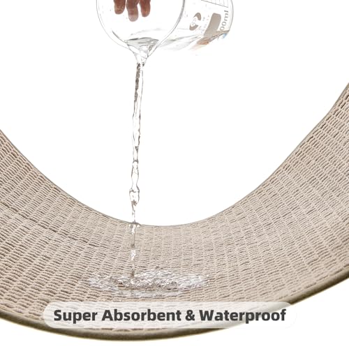 TYUU Small Bathroom Rugs, Non Slip Washable Bath Rugs Super Absorbent Bathroom Rug Thin Quick Dry Low Pile Bath Mats, Beige 12"x12" - color: Beige01, size: 1' X 1' (Rectangular)