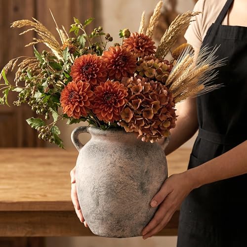 7.28 Inch Vintage Large Ceramic Flower Vase - size: 7.27In