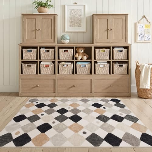 jinchan 3x5 Washable Playroom Rug for Kids Room Classroom Rug Marble - color: Diamond Marble, size: 3' x 5' (Rectangular)