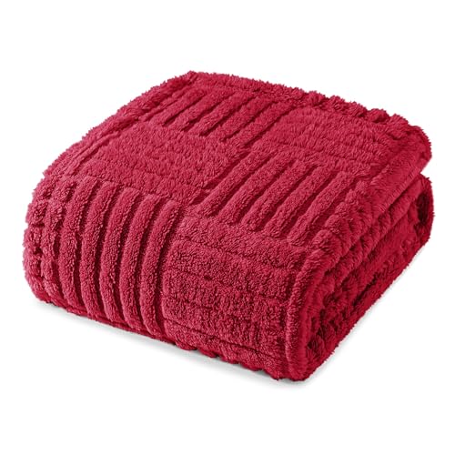 Whale Flotilla Lightweight Fleece Twin Size Blanket for Bed, Red - color: Red, size: Twin(60x80 Inch)