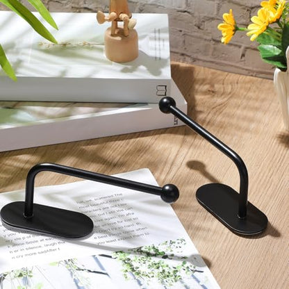 CroBlissful 2 Pcs Adhesive Curtain Holdbacks No Drill Window Hook,Black - color: Black