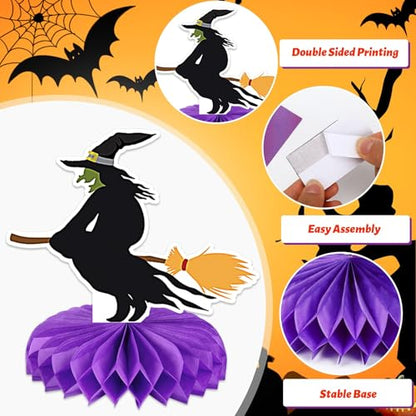 Halloween Table Decorations, 10Pcs Spooky Honeycomb Centerpieces - style: Black Halloween Style