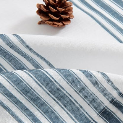 jinchan Linen Balanced Stripe Valances for Window 16 inch,Blue,1 Panel - color: Balanced Stripe | Blue, size: 50"W x 16"L (Pack of 1)