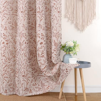 BGment Terracotta Linen Curtains for Living Room 72 Inches Long - color: Terracotta, size: 52"W x 72"L (Pack of 2)