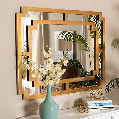 Baxton Studio Dayana Antique Gold Finished Wood Accent Wall Mirror