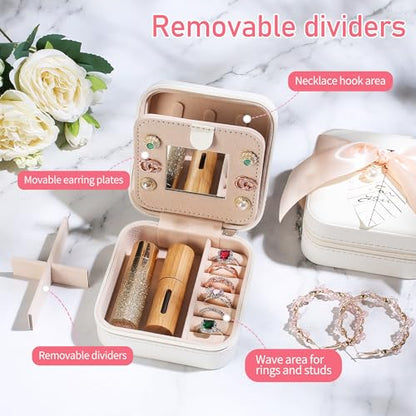AYGXU Travel Jewelry Box for Women and Girls - Small Case With Initial A-Z - Teacher Gifts - color: white, size: Z