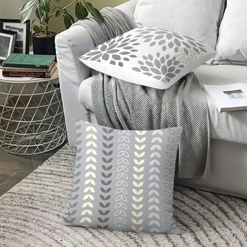 16x16 Set of 4 Modern Geometric Flower Throw Pillow Cushion Cover - color: Geometry, size: 16" x 16" (Pack of 4)