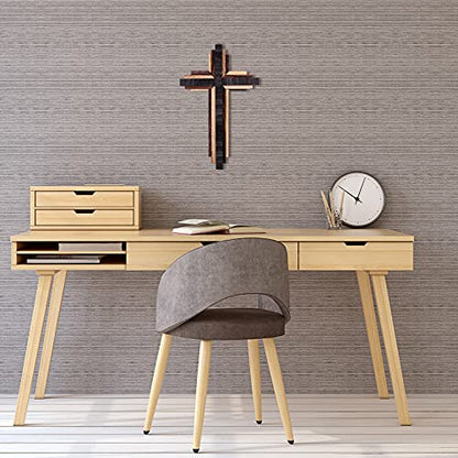 Wooden Wall Cross 3D Triple Stacked Reclaimed Wood, Rustic Hanging Decor