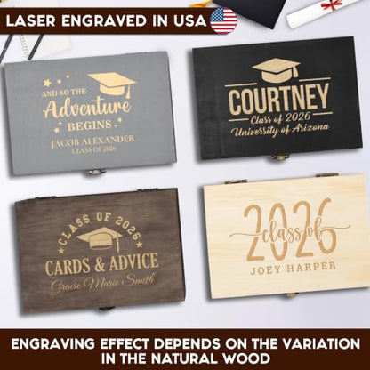 Personalized Graduation Keepsake Box, High School & College Grad Gift - style: 4. Graduation Designs