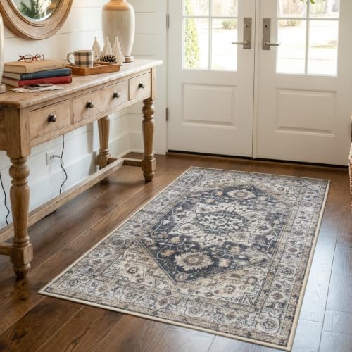 Collive 3'x5' Boho Washable Front Indoor Large Entryway Area Rug - color: Black/Multi, size: 36" x 59"