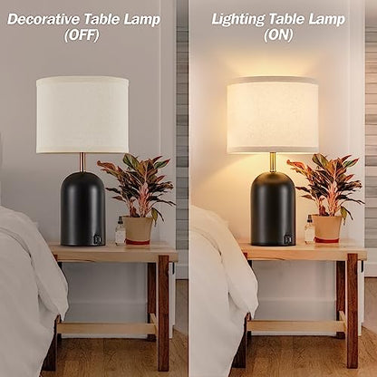 GyroVu Touch Control Table Lamps Set of 2, Black Bedside Lamps for Bedroom - color: Gold & Black