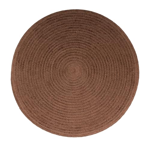 Eden Woven Braided Velvet Table Placemats 15 Inches Round Set of 6 Non-Slip Dining & Kitchen Table Mats Chocolate - color: Chocolate