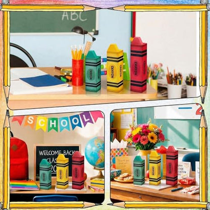GlikCeil 3 Pcs Back to School Table Decoration Crayon Classroom Decor - style: Crayon