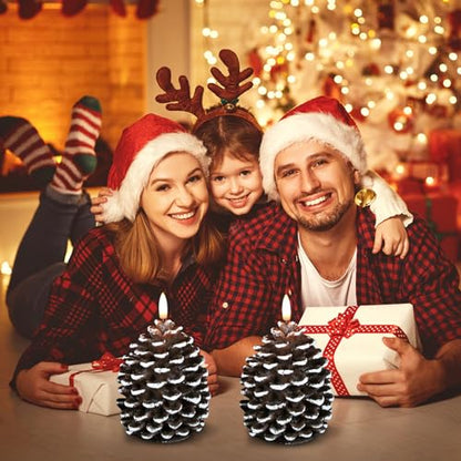 Wondise Pine Cone Flameless Candles with 6H Timer - color: 6-Brown