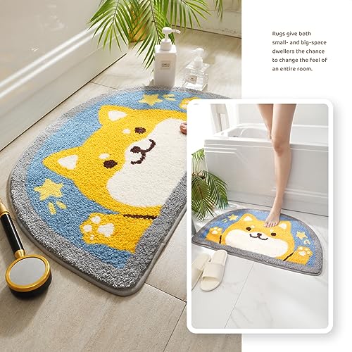 Molesun Shiba Inu Bath Mat 18x30, Soft Absorbent Microfiber Bath Rugs - color: Shiba Inu