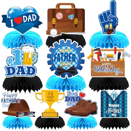 10Pcs Father's Day Honeycomb Centerpieces Table Decorations - style: Father's Day Style