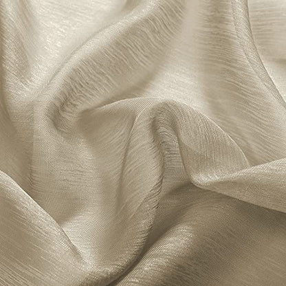 DONREN Taupe Textured Sheer Voile See Through Window Curtain Grommet Panels for Bedroom,Living Room(Tan,52 W x 63 inch Long,2 Piece) - color: Taupe, size: 52"W x 63"L (Pack of 2)