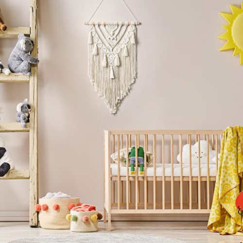 Dremisland Macrame Wall Hanging Boho Geometric Woven Tapestry Wall Decor - color: Beige-