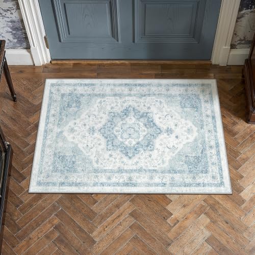 2x3 Blue Neutral Area Rug - color: Farmhouse | Blue, size: 2' x 3' (Rectangular)