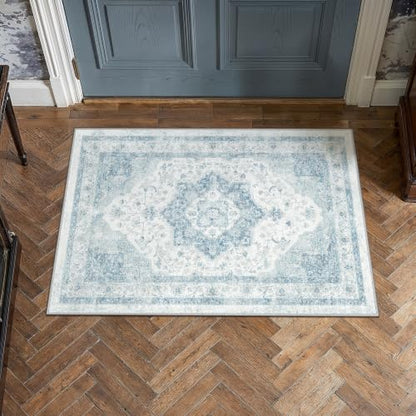 2x3 Blue Neutral Area Rug - color: Farmhouse | Blue, size: 2' x 3' (Rectangular)