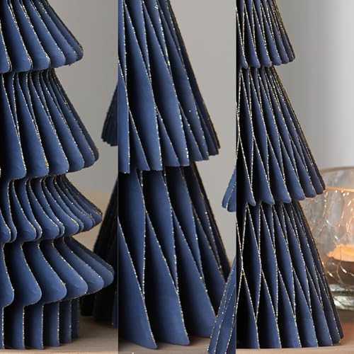 Set of 3 Blue Holiday Honeycomb Paper (Medium Set 3 Blue) - color: Medium Set 3 Navy