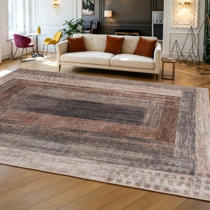 Neutral Geometric Beige 4x6 ft Large Rug for Living Room Bedroom - color: Beige, size: 4' x 6' (Rectangular)