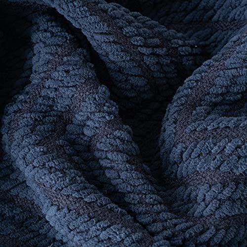 BATTILO HOME Navy Blue Throw Blanket for Couch, 60"x80" - color: Navy, size: 60"x80"